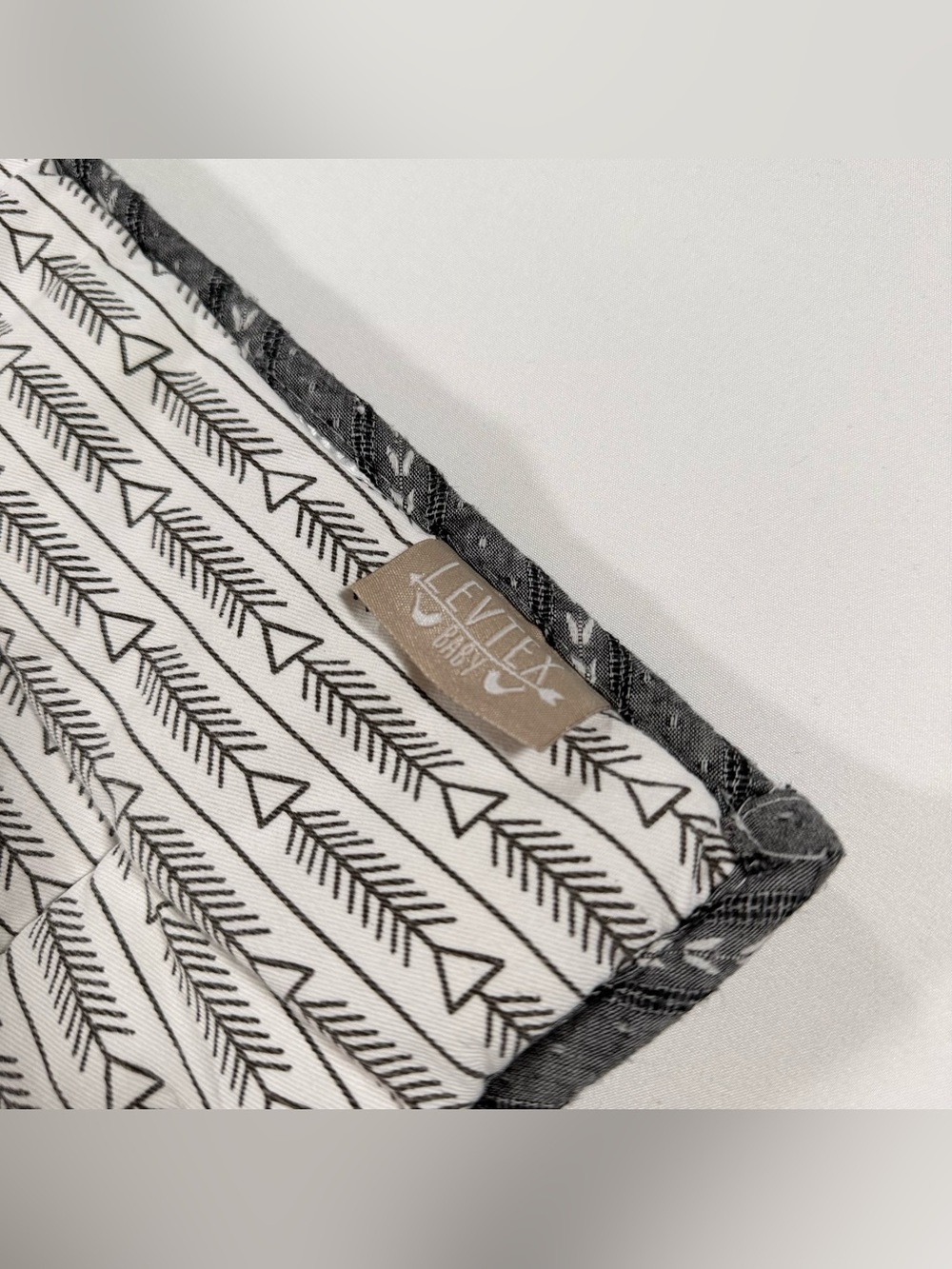 Levtex Baby Bailey Woodland Crib Quilt Blanket Bear Fox Deer Grey White Nursery - Picture 6 of 8